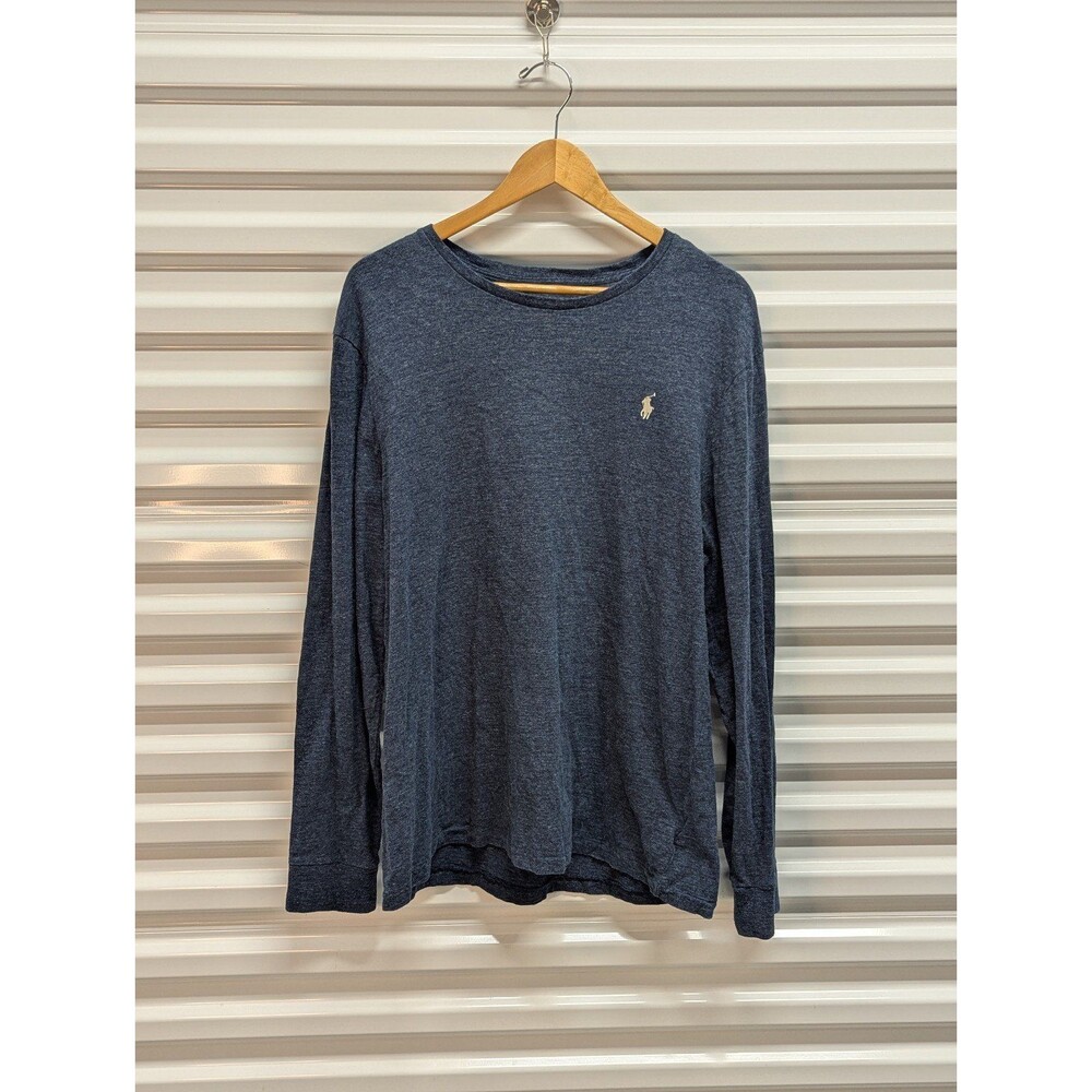 Polo Ralph Lauren Size XL Custom Slim Fit Heathered Blue Long Sleeve Shirt